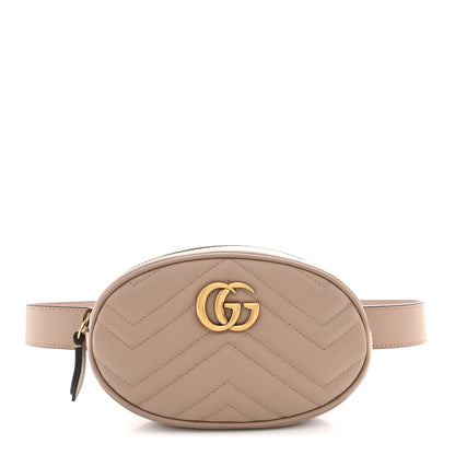 Gucci Calfskin Matelasse GG Marmont Belt Bag 85 34 Porcelain Rose 1 of 11