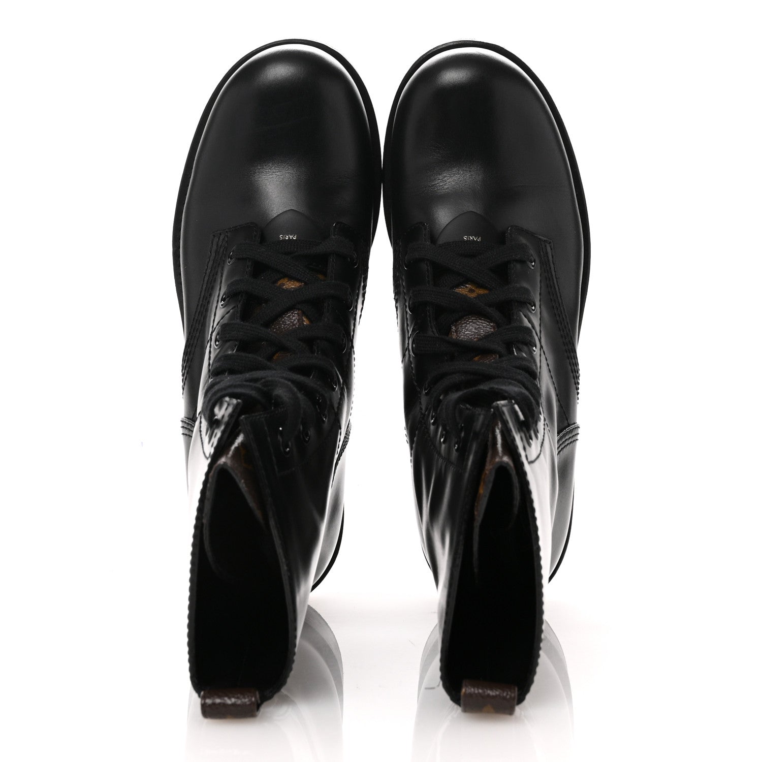 Louis Vuitton Calfskin Monogram Metropolis Flat Ranger Boots 40 Black 2 of 11