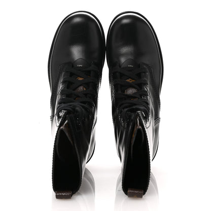 Louis Vuitton Calfskin Monogram Metropolis Flat Ranger Boots 40 Black 2 of 11
