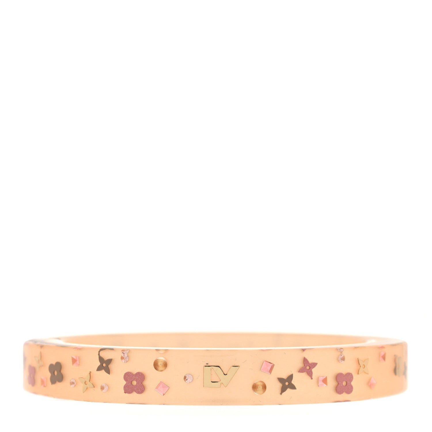 Louis Vuitton Resin Swarovski Inclusion Art Deco TPM Bracelet S Beige 1 of 4