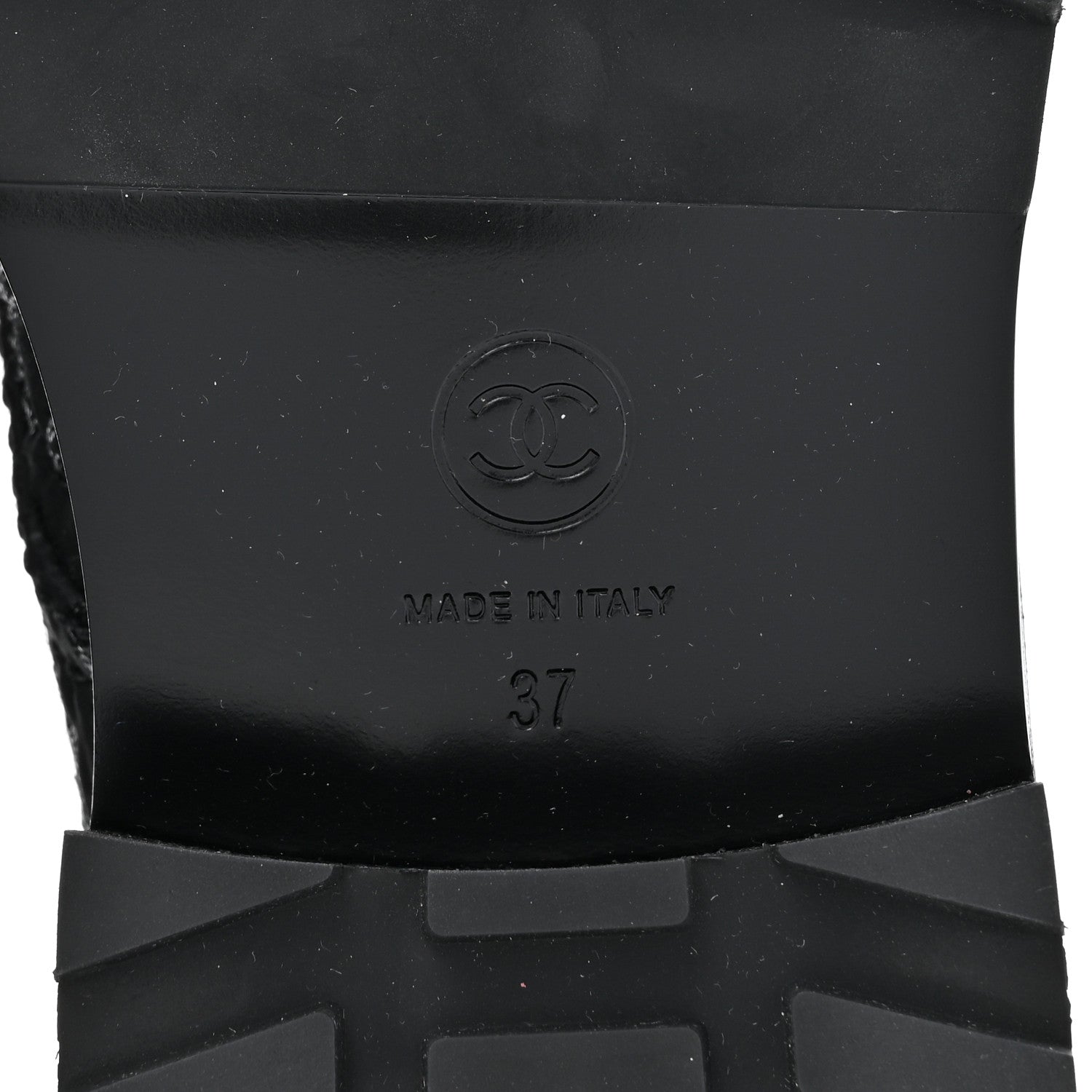 Chanel Grosgrain Tweed Pearl CC Combat Short Boots 37 Black 6 of 11