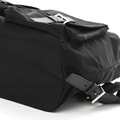 Prada Tessuto Nylon Saffiano Medium Backpack Black 9 of 9