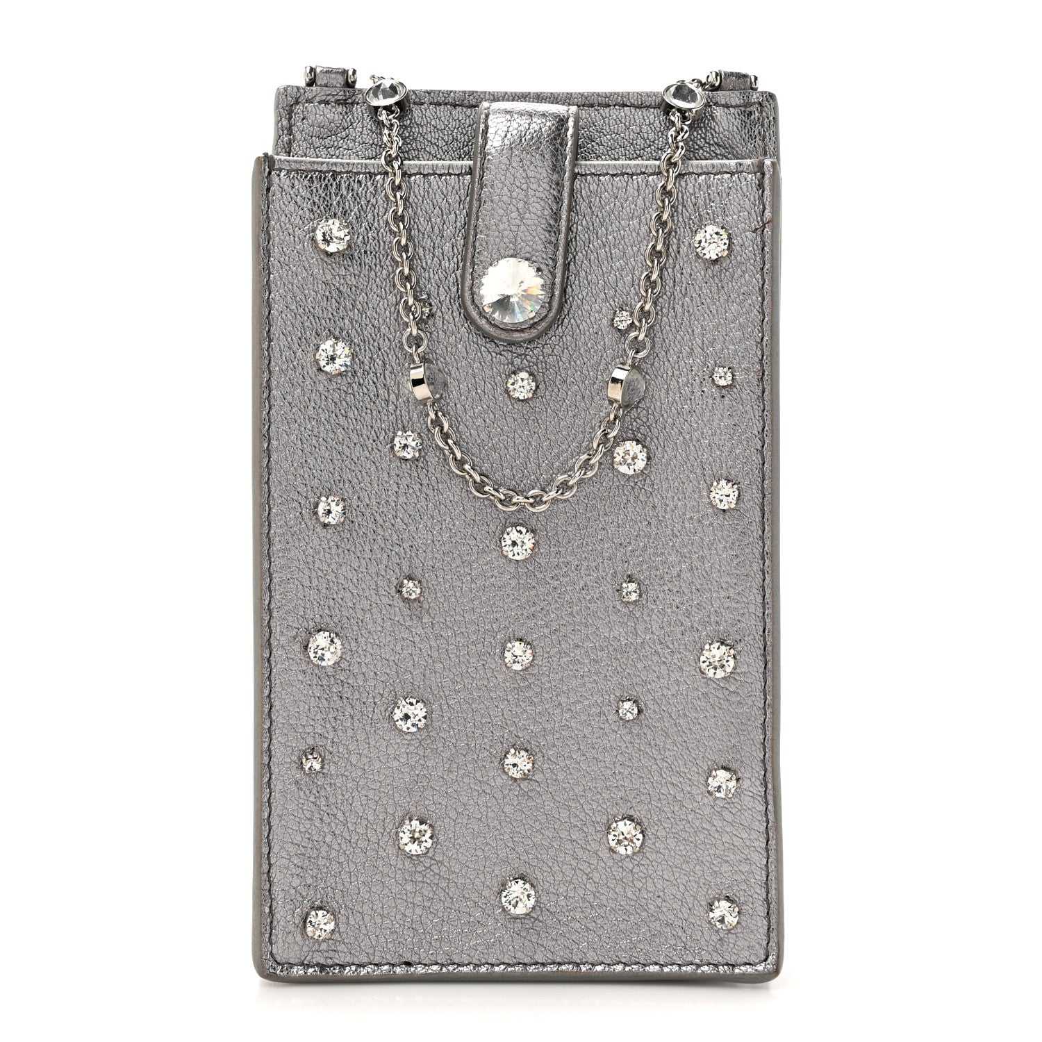 Miu Miu Calfskin Crystal Crossbody Silver 1 of 14