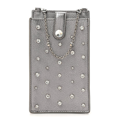 Miu Miu Calfskin Crystal Crossbody Silver 1 of 14