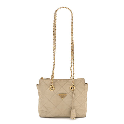 Prada Re-Nylon Stitched Re-Edition 1995 Chaine Small Tote Bag Desert Beige 1 of 11