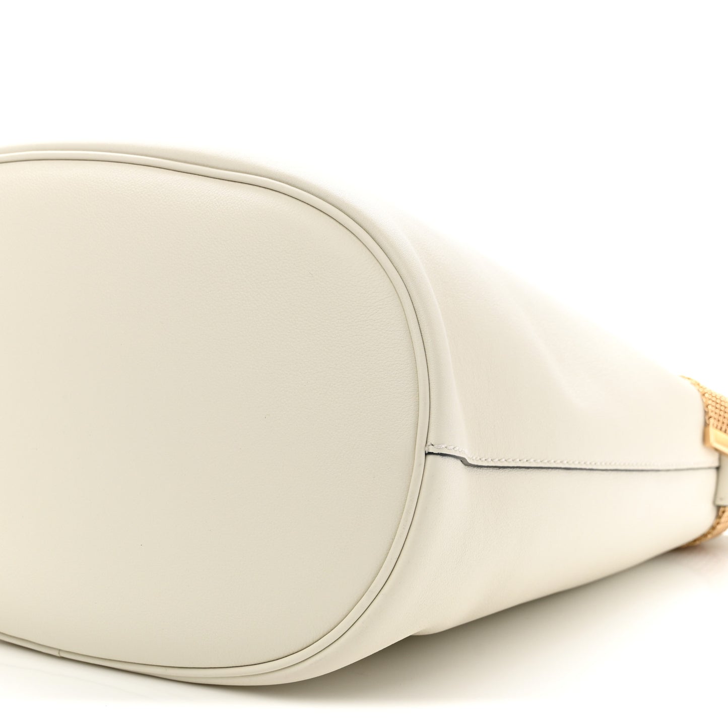 Calfskin Buckle Bag With Jeweled Belt White Black