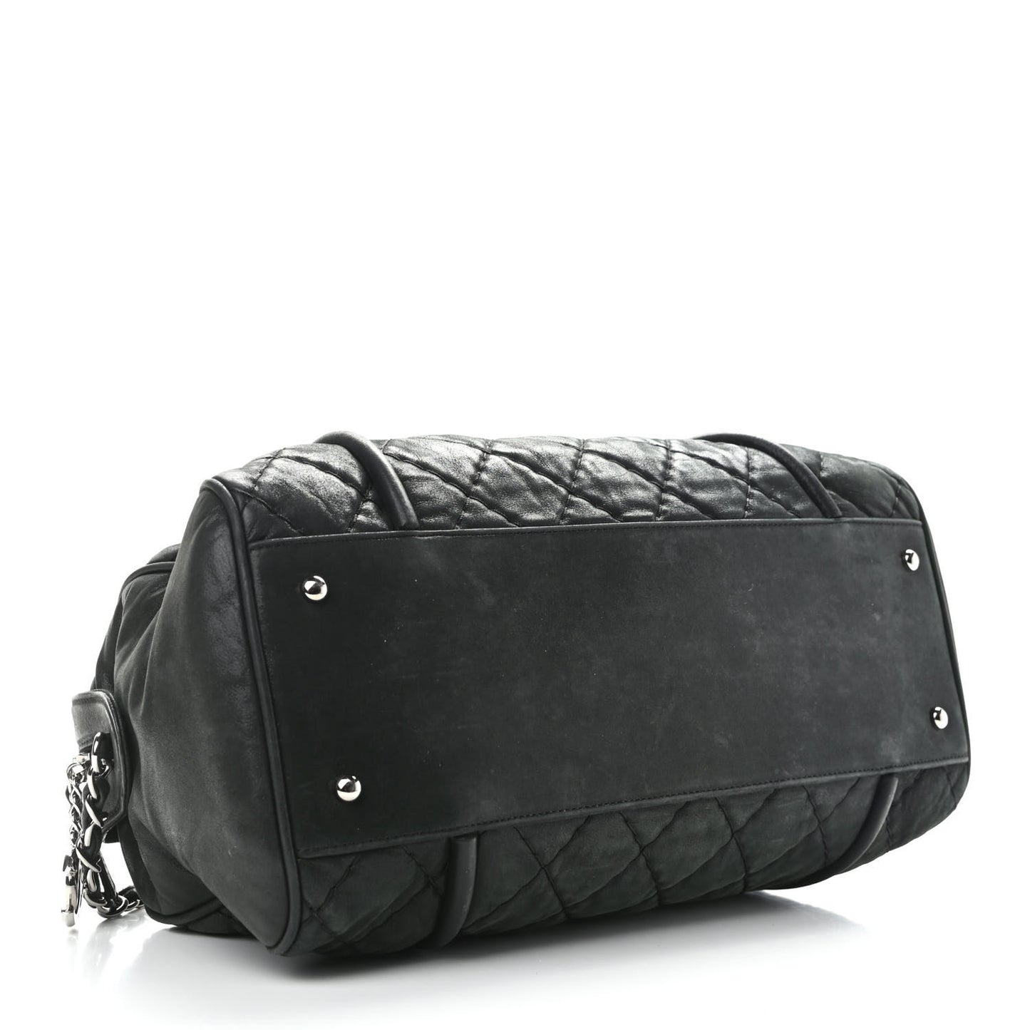 Calfskin Quilted Relax CC Bowler Bag Black
