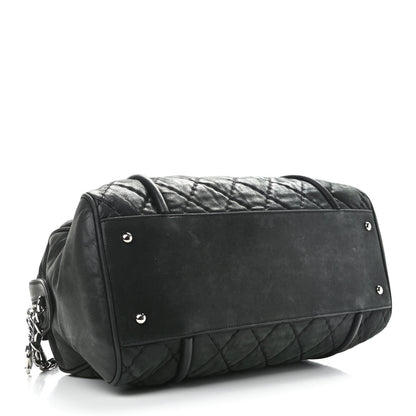 Chanel Calfskin Quilted Relax CC Bowler Bag Black 4 of 12