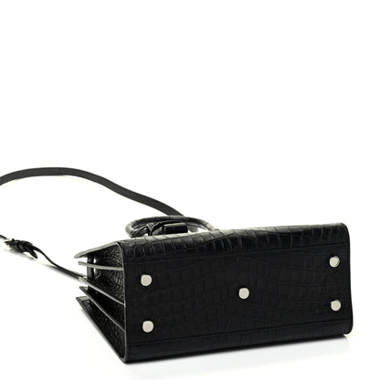 Saint Laurent Calfskin Crocodile Embossed Baby Sac De Jour Black 3 of 4