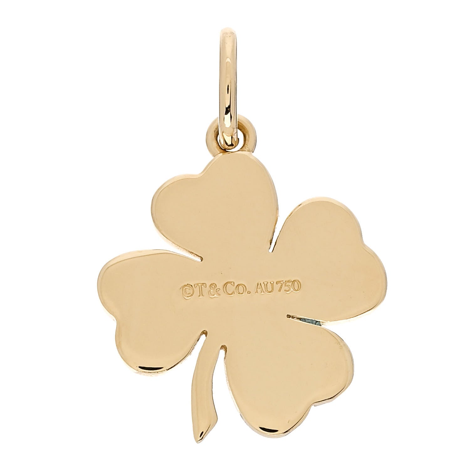 Tiffany 18K Yellow Gold Four Leaf Clover Charm 3 of 6