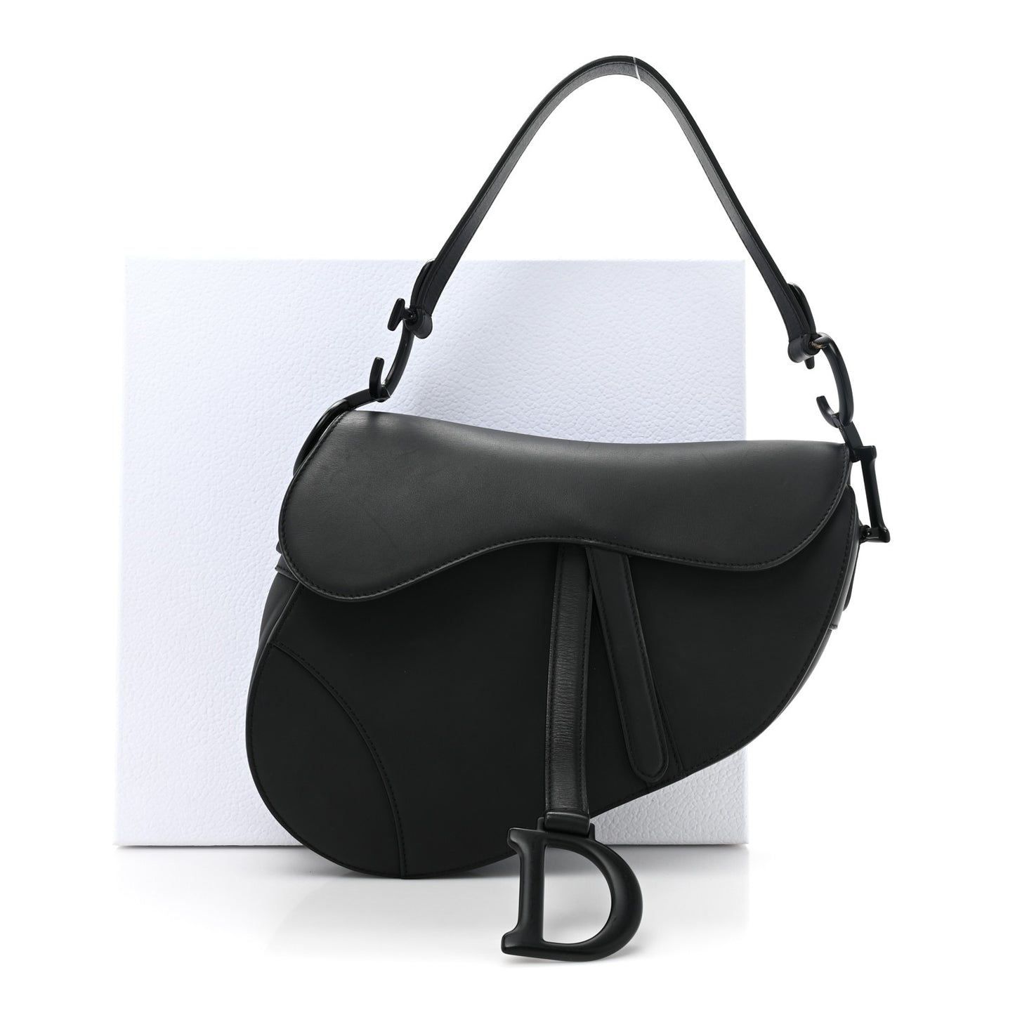 Ultra Matte Calfskin Saddle Bag Black