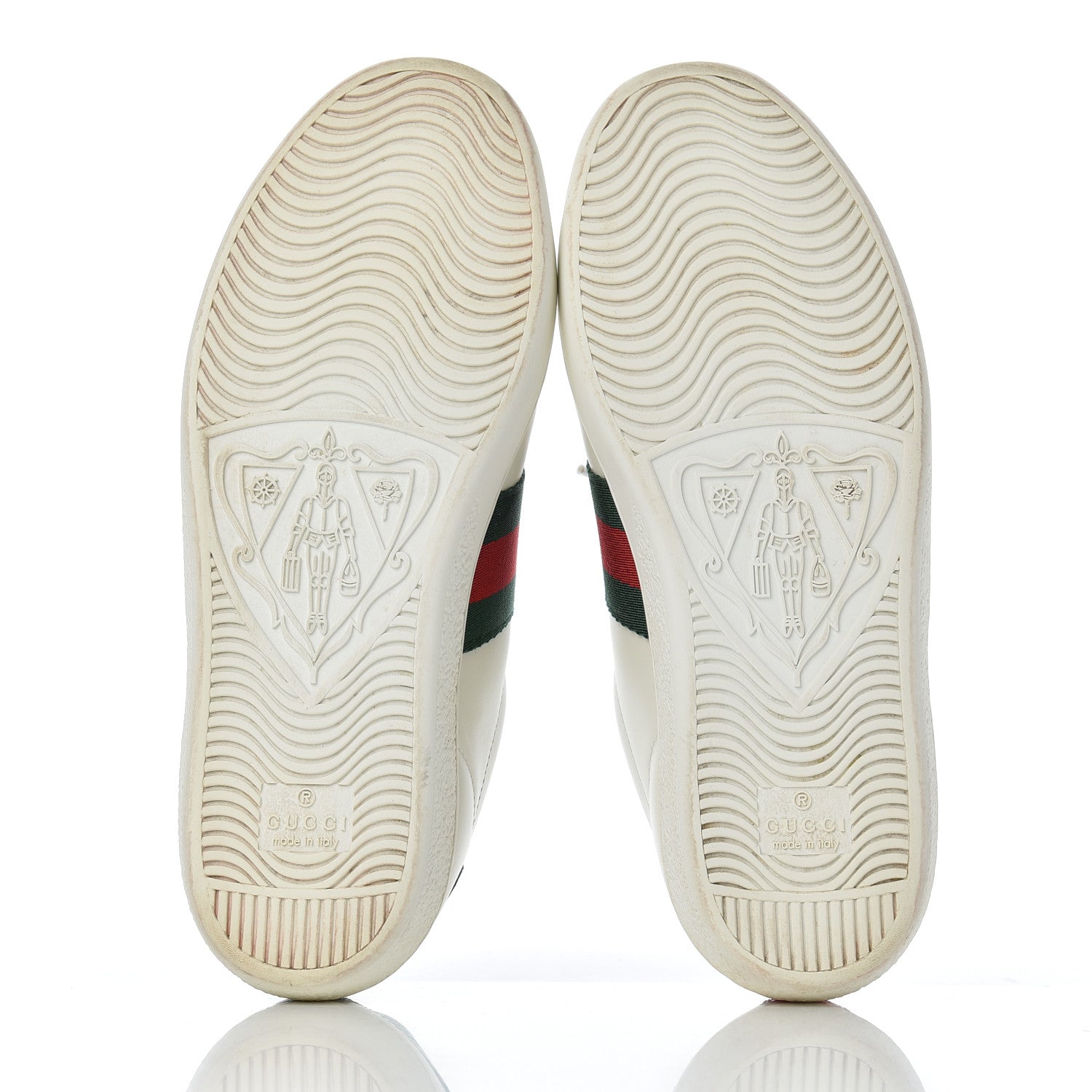 Gucci Calfskin Ayers Bee Embroidered Womens Ace Sneakers 35 White Green 5 of 19