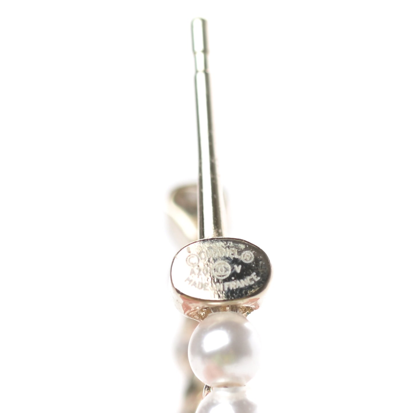 Pearl Charms CC Hoop Earrings Gold
