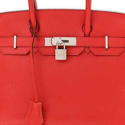 Hermes Taurillon Clemence Birkin 30 Rouge Tomate 7 of 12