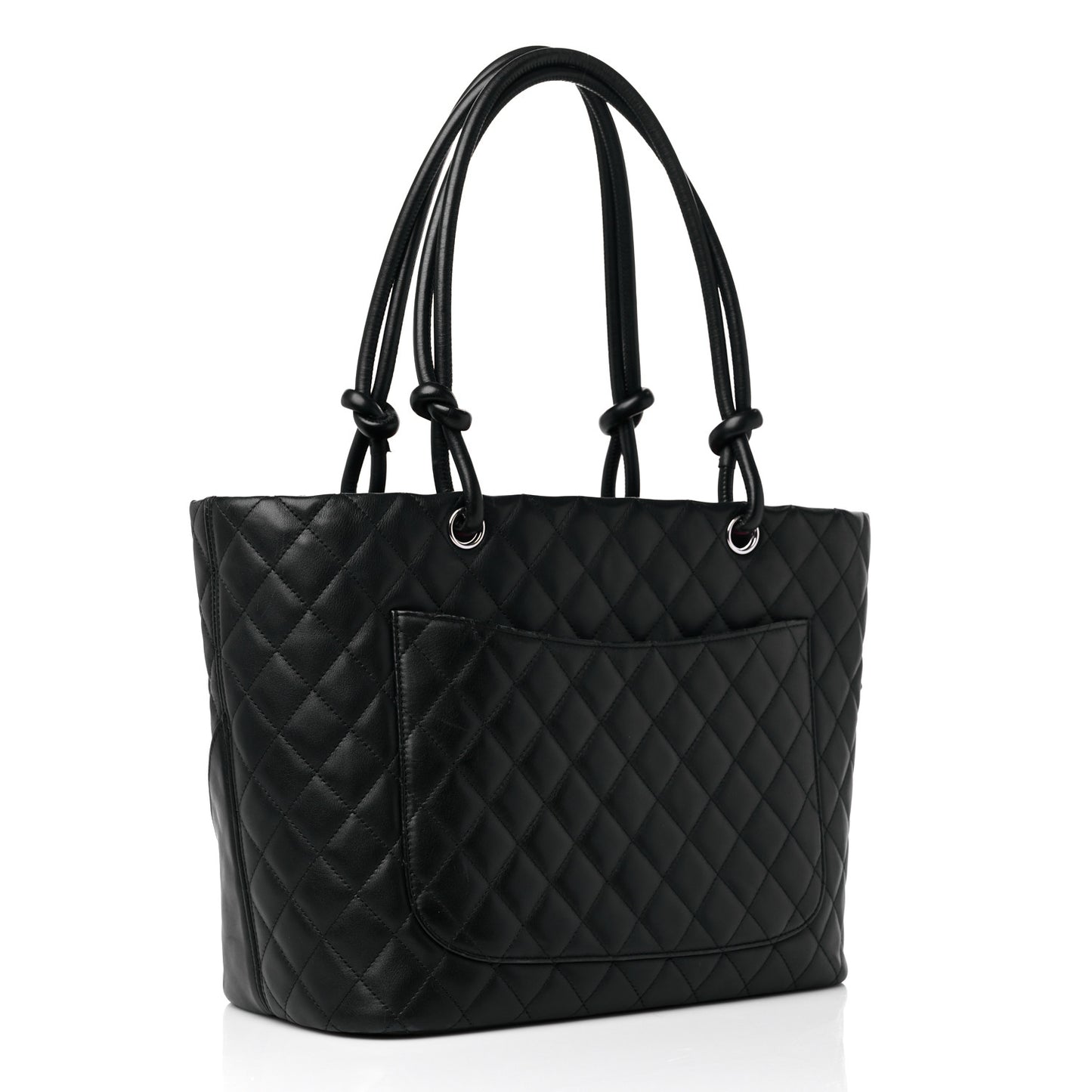 Calfskin Quilted Large Cambon Tote Black