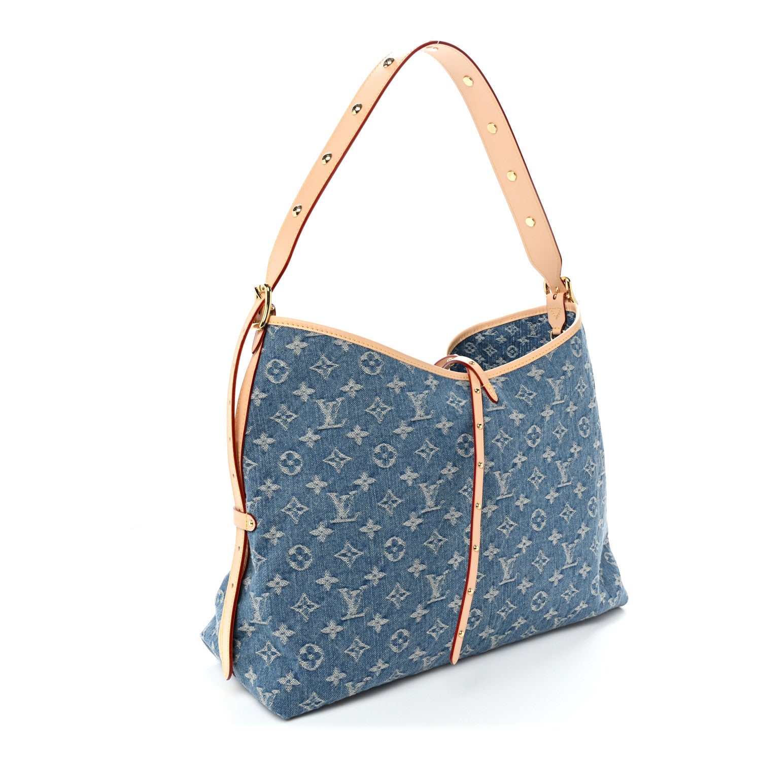 Louis Vuitton Monogram Denim CarryAll MM Blue 4 of 10