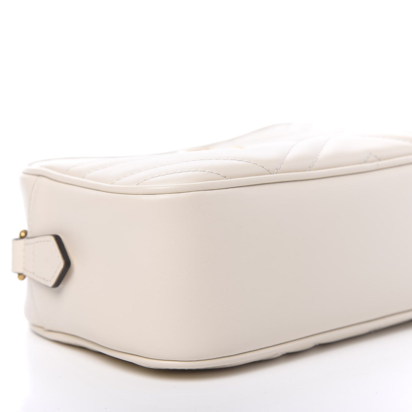 Calfskin Matelasse Small GG Marmont Chain Shoulder Bag White