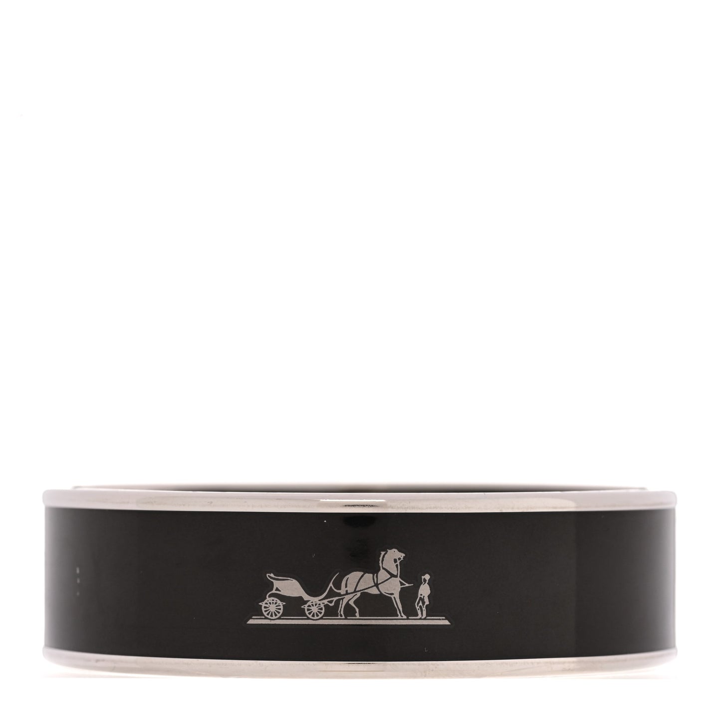Enamel Printed Caleche Wide Bracelet Black