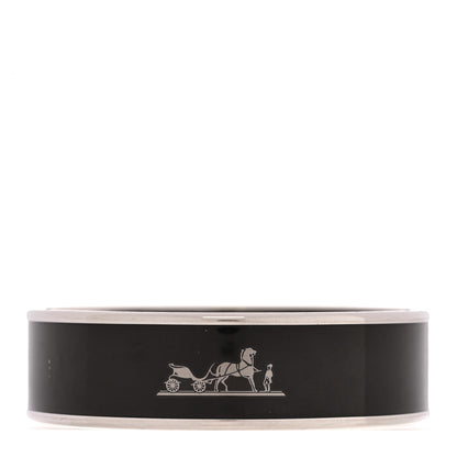 Hermes Enamel Printed Caleche Wide Bracelet Black 1 of 5
