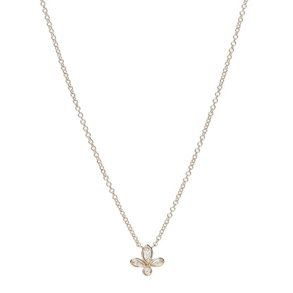 Tiffany 18K Rose Gold Diamond Fleur de Lis Pendant Necklace 1 of 5