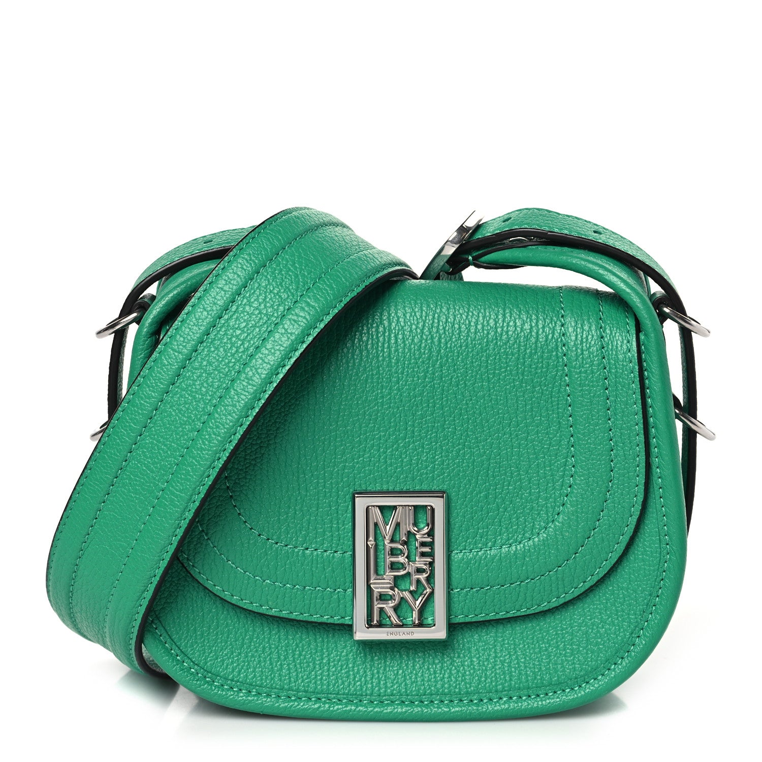 Mulberry Glossy Goatskin Mini Sadie Satchel Lawn Green 1 of 8