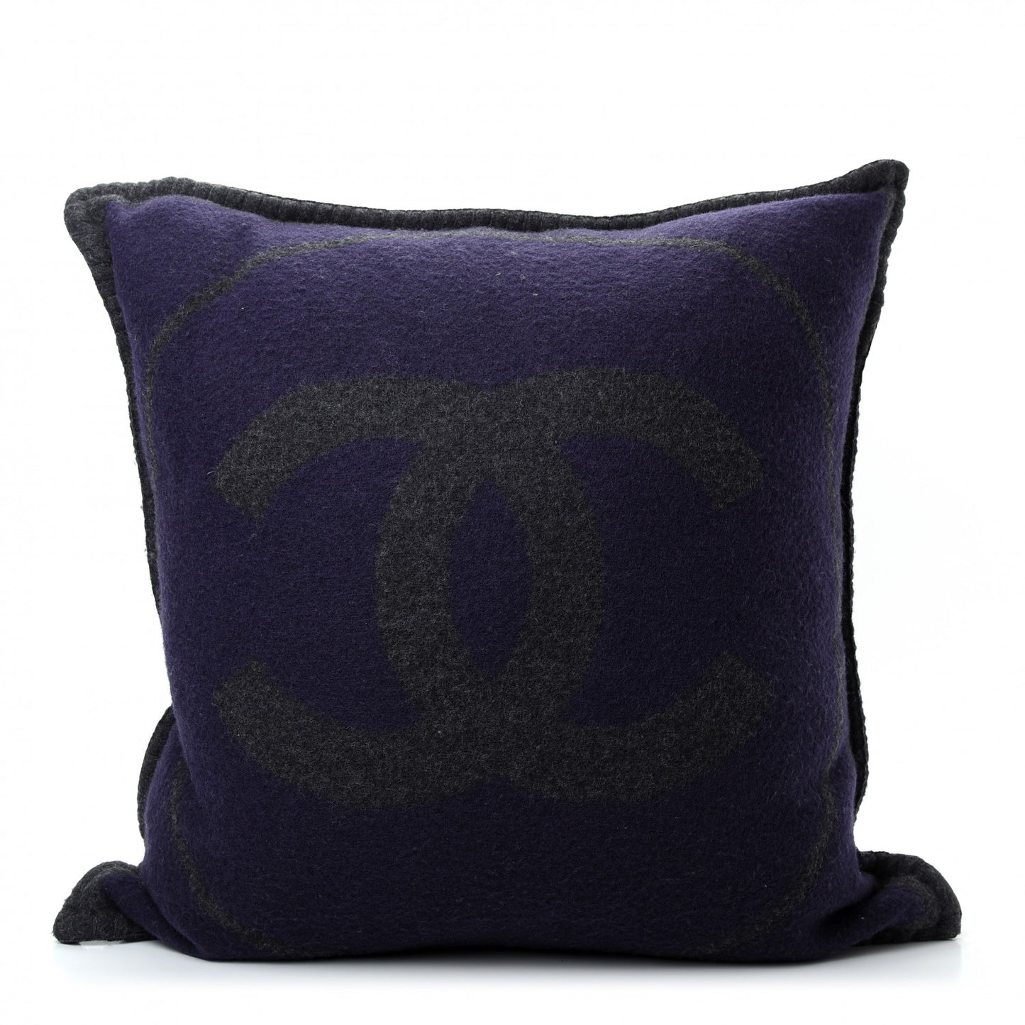 Merino Wool Cashmere CC Pillow Navy Grey