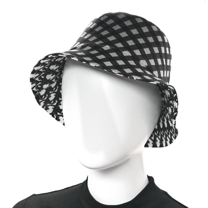 Christian Dior Gingham Reversible Teddy-D Brim Bucket Hat 57 Black White 14 of 14