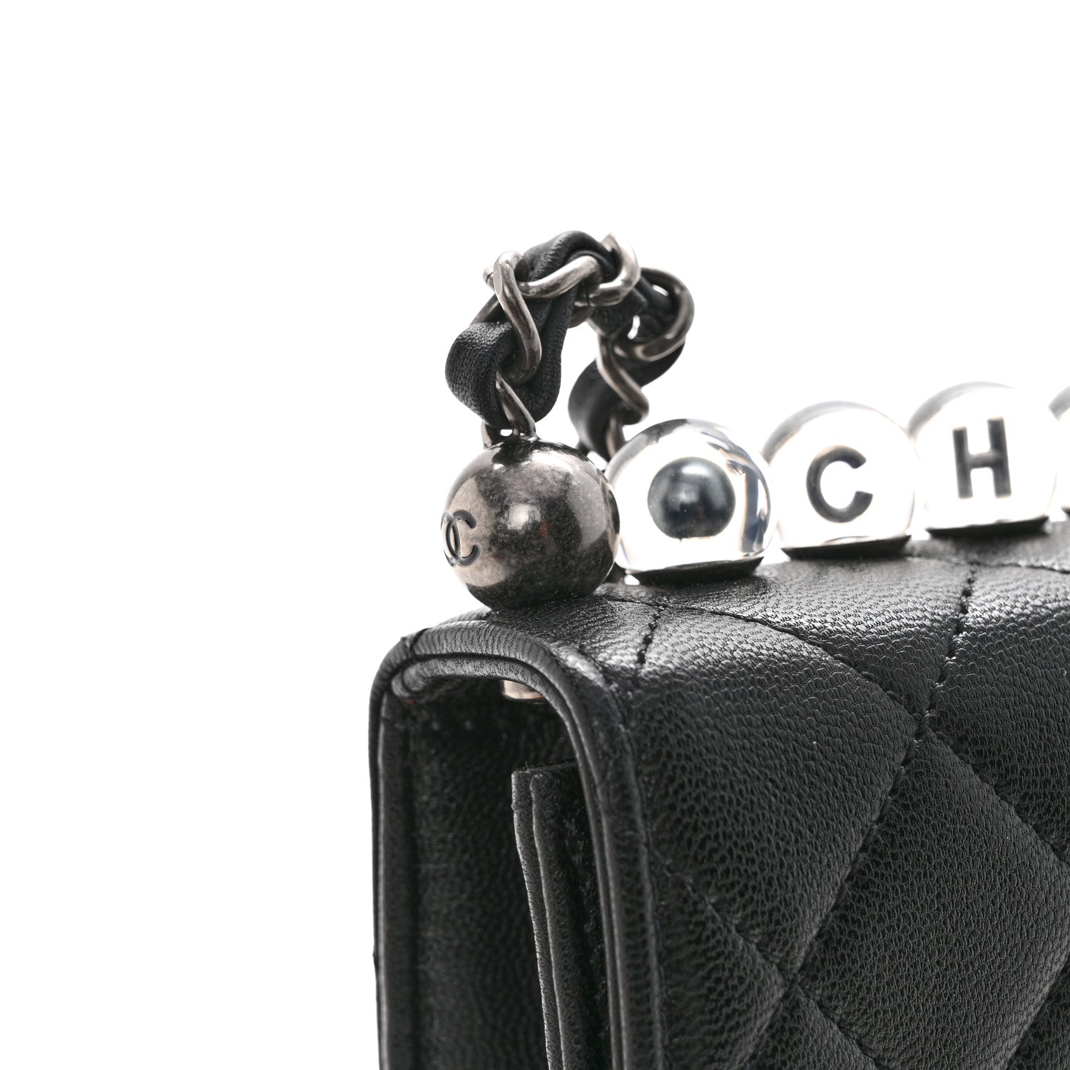 Chanel Lambskin Quilted Chic Pearls Flap Black 11 of 13