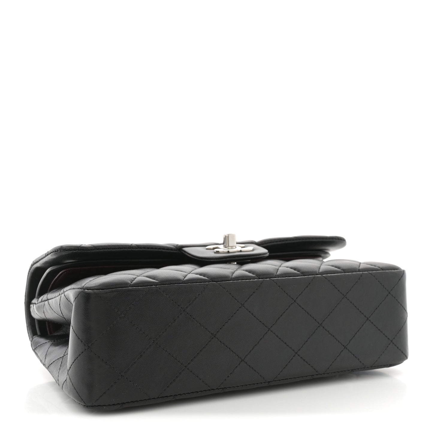 Lambskin Quilted Small Double Flap Black