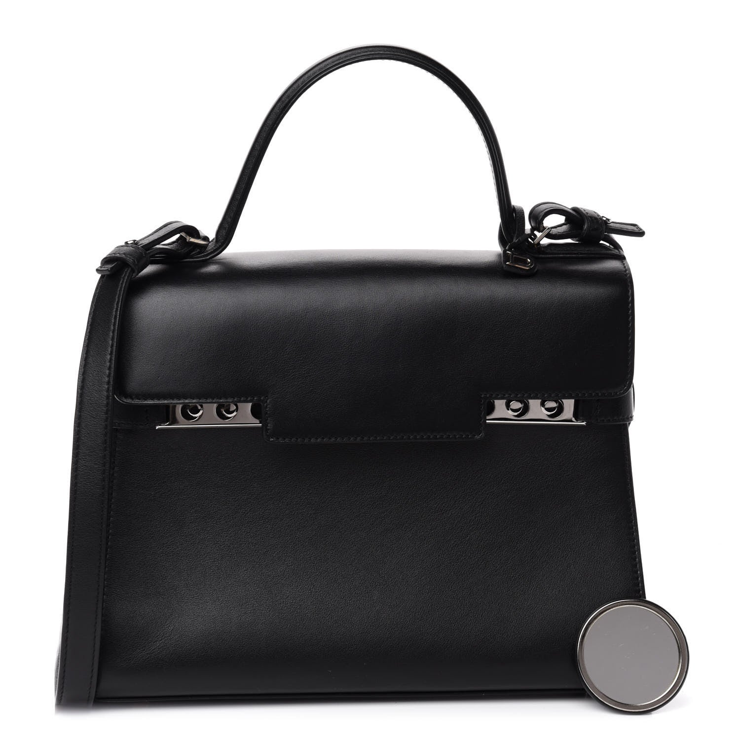 Delvaux Calfskin MM Tempete Satchel Black 3 of 11