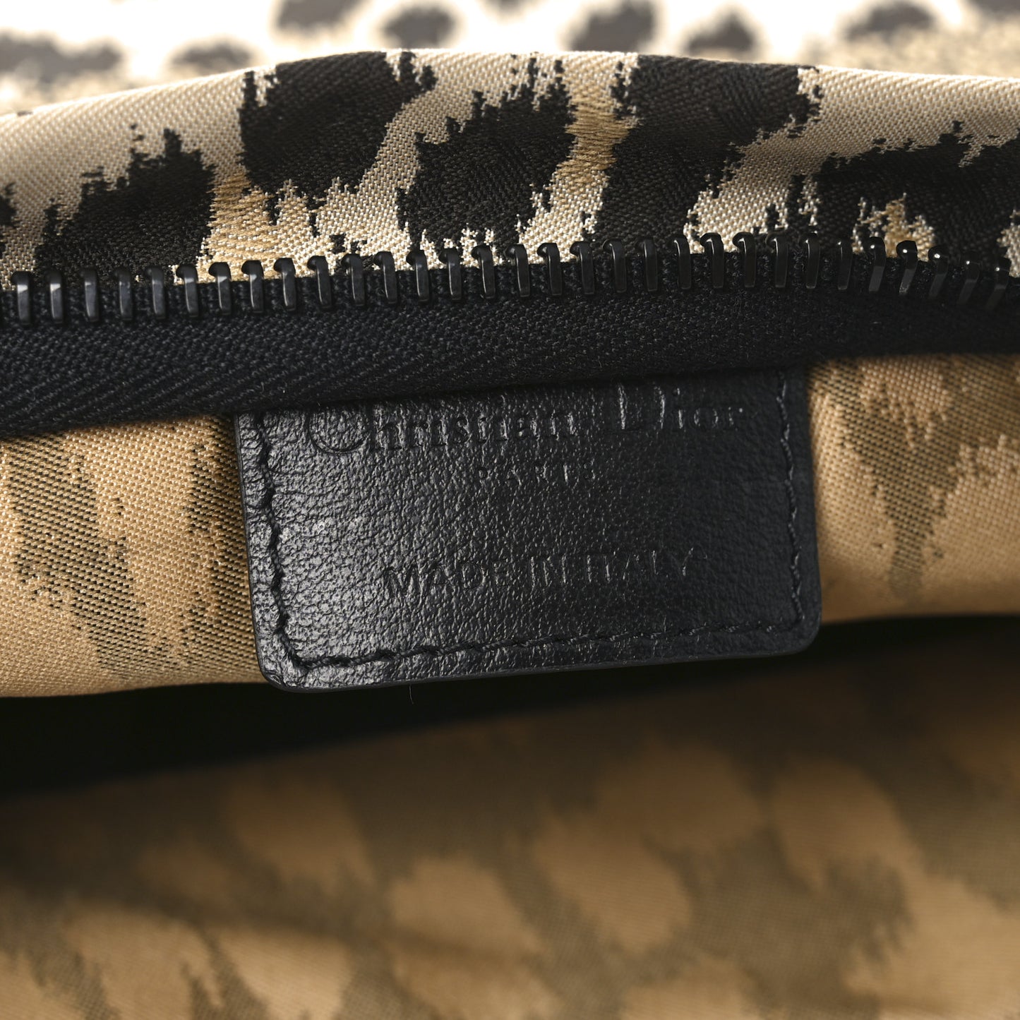 Canvas Embroidered Mizza Diortravel Zipped Pouch Beige Black