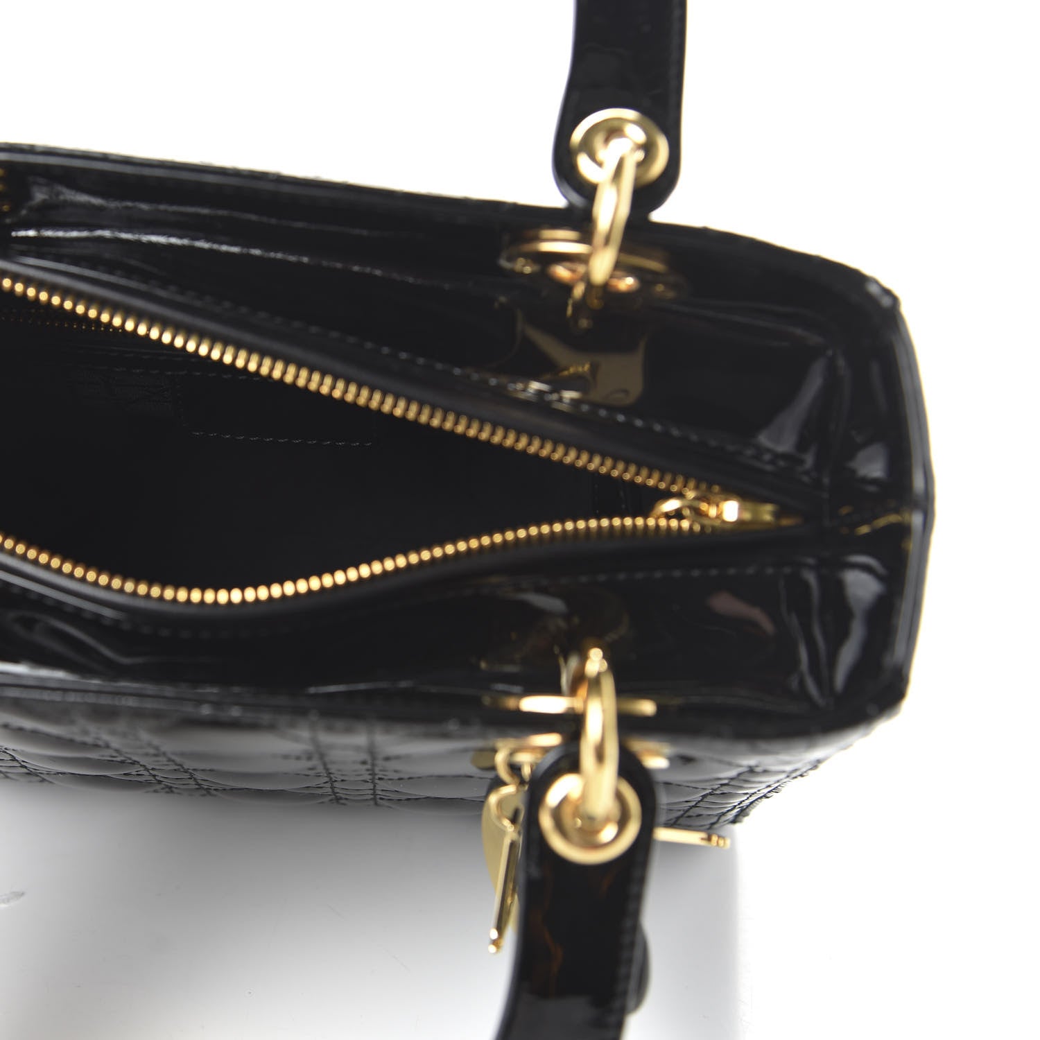 Christian Dior Patent Cannage Medium Lady Dior Black 6 of 11