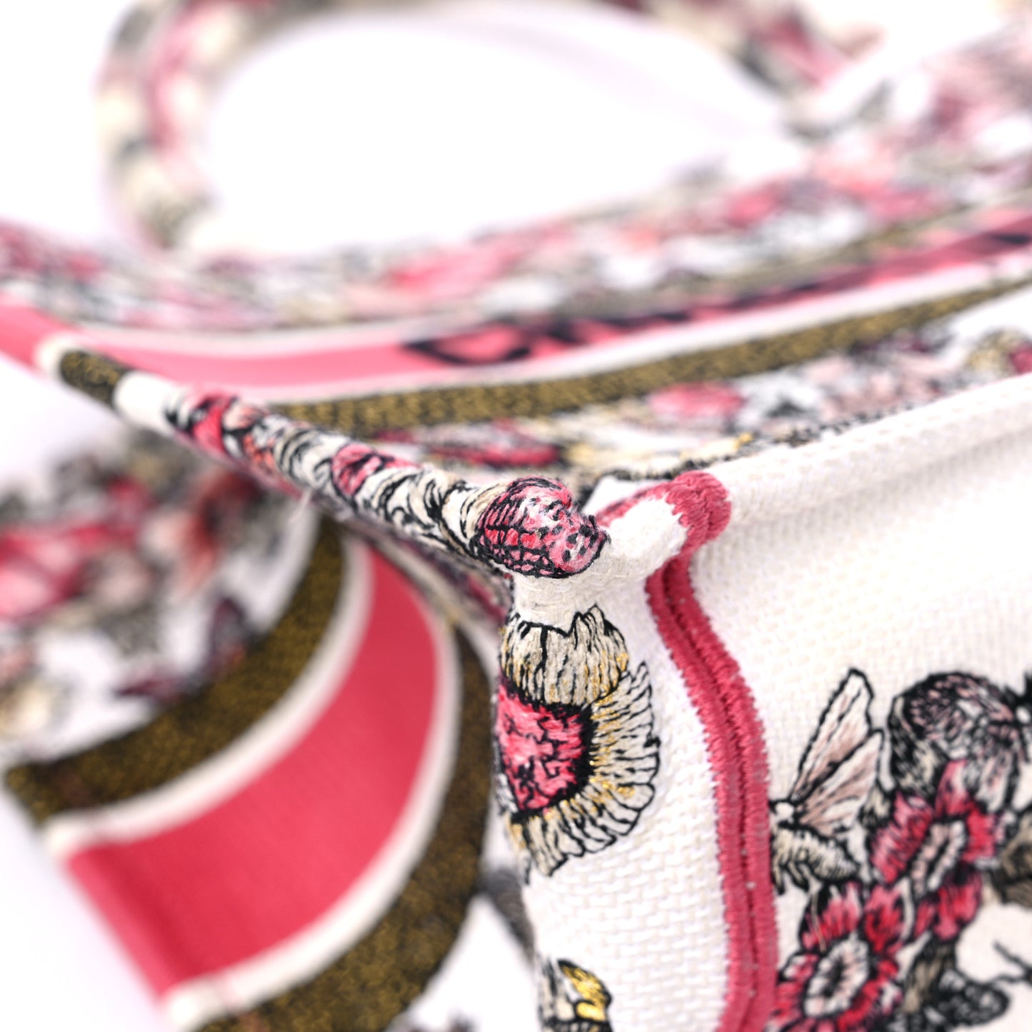 Canvas Embroidered Medium Butterfly Print Book Tote Multicolor