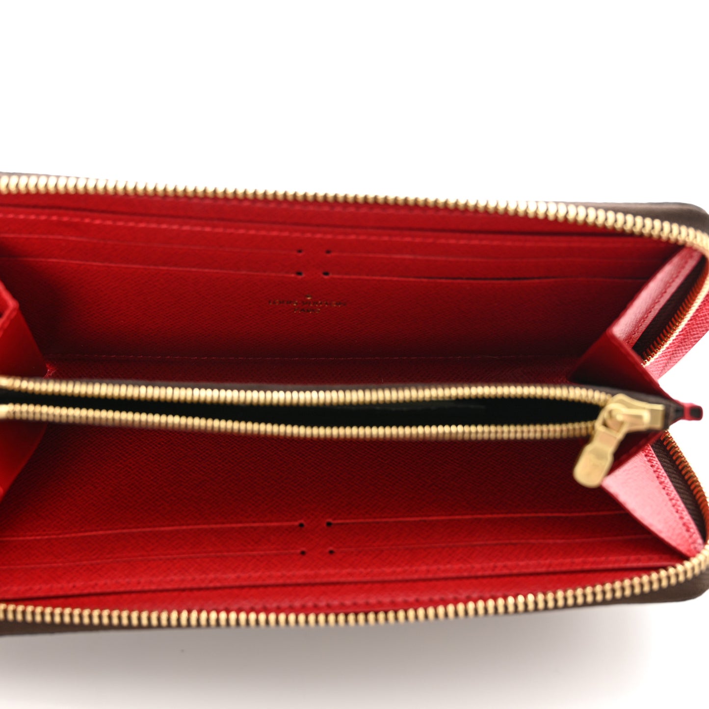 Damier Ebene Clemence Wallet Cherry