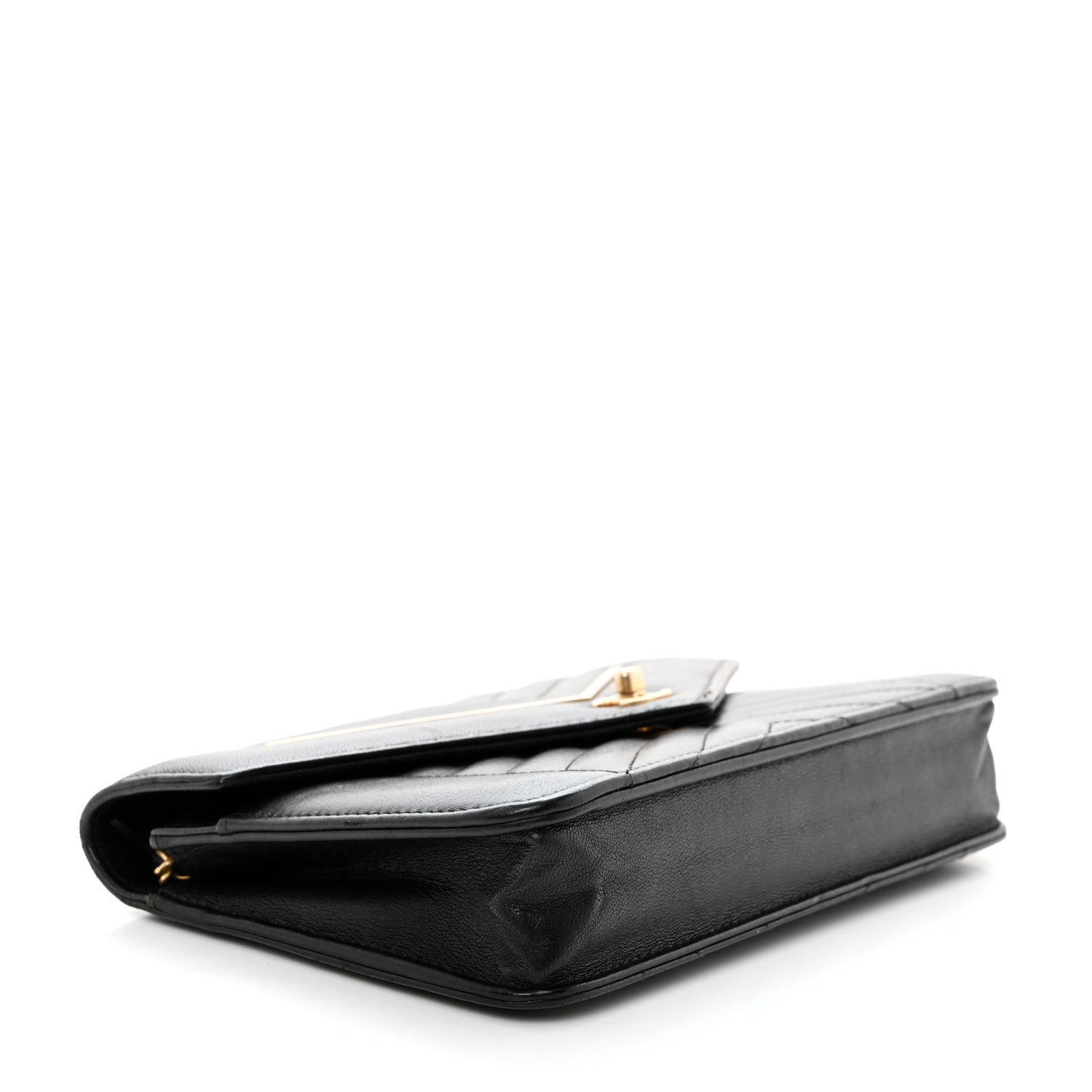 Chanel Lambskin Reversed Chevron Quilted Flap Black 4 of 11