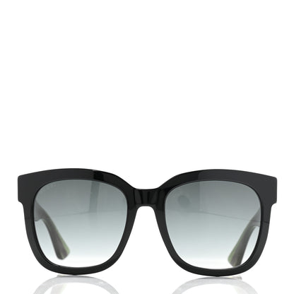 Gucci Acetate Square Frame Web Glitter Sunglasses GG0034S Black Green 2 of 6