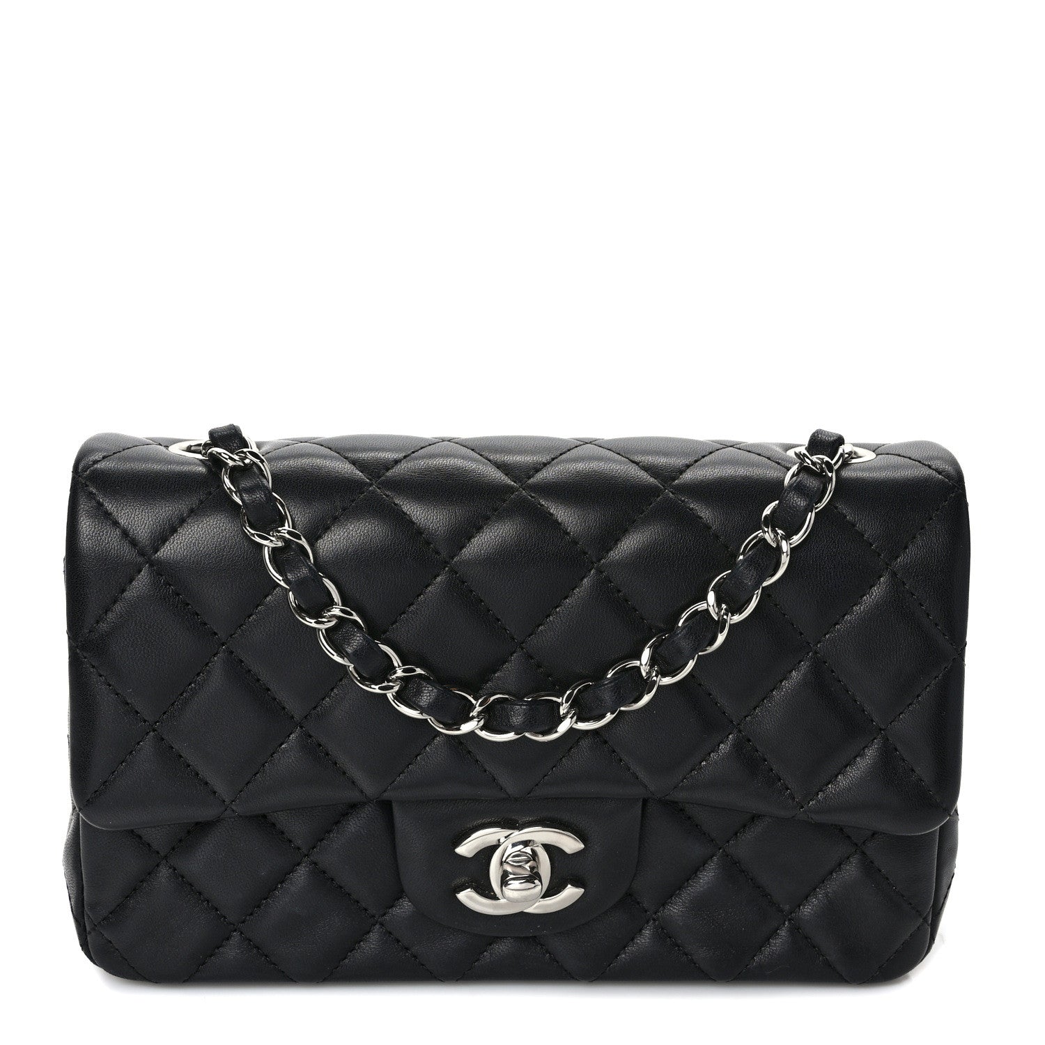 Chanel Lambskin Quilted Mini Rectangular Flap Black 1 of 12