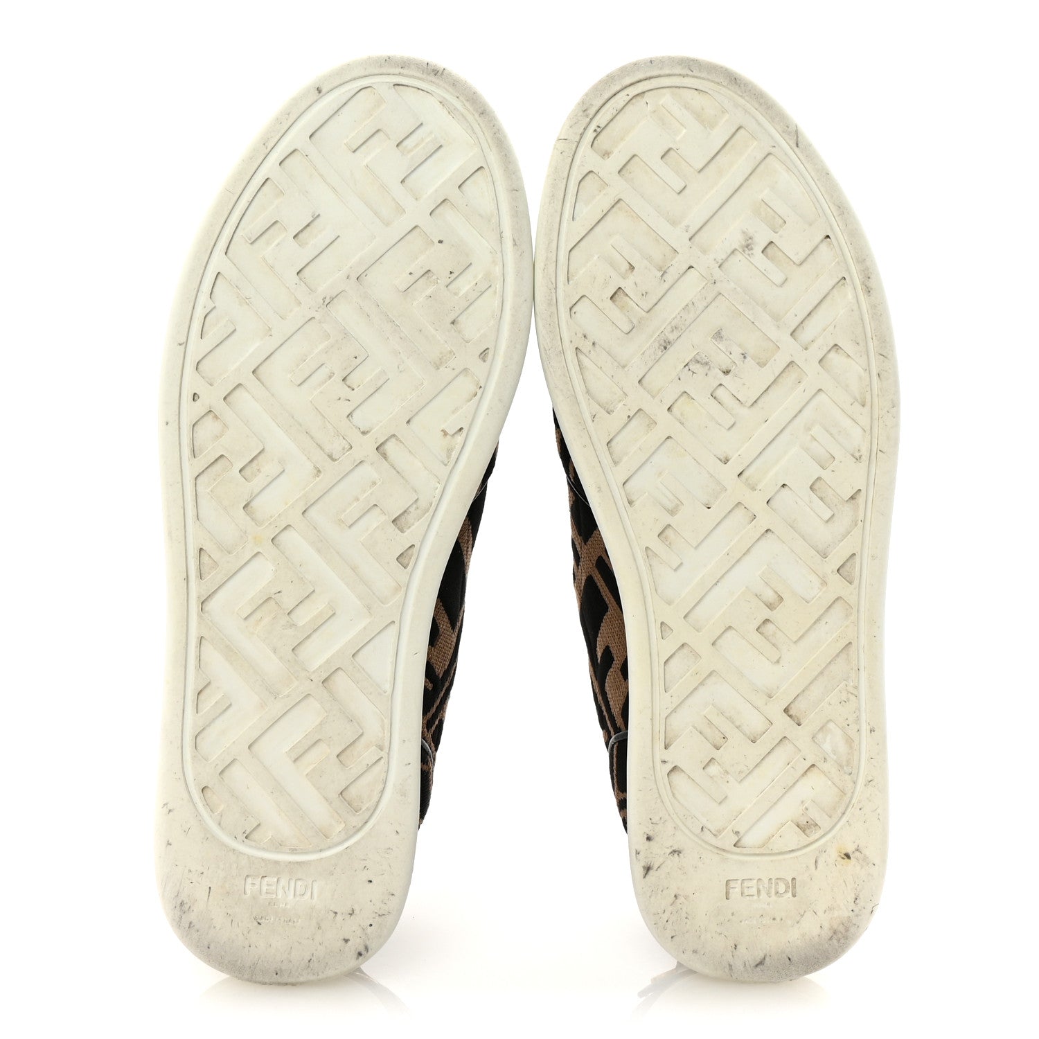 Fendi X SARA COLEMAN Canvas FF Vertigo Embroidered Womens Rise Slip On Sneakers 36.5 Tobacco Black 6 of 10
