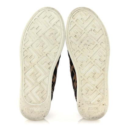 Fendi X SARA COLEMAN Canvas FF Vertigo Embroidered Womens Rise Slip On Sneakers 36.5 Tobacco Black 6 of 10