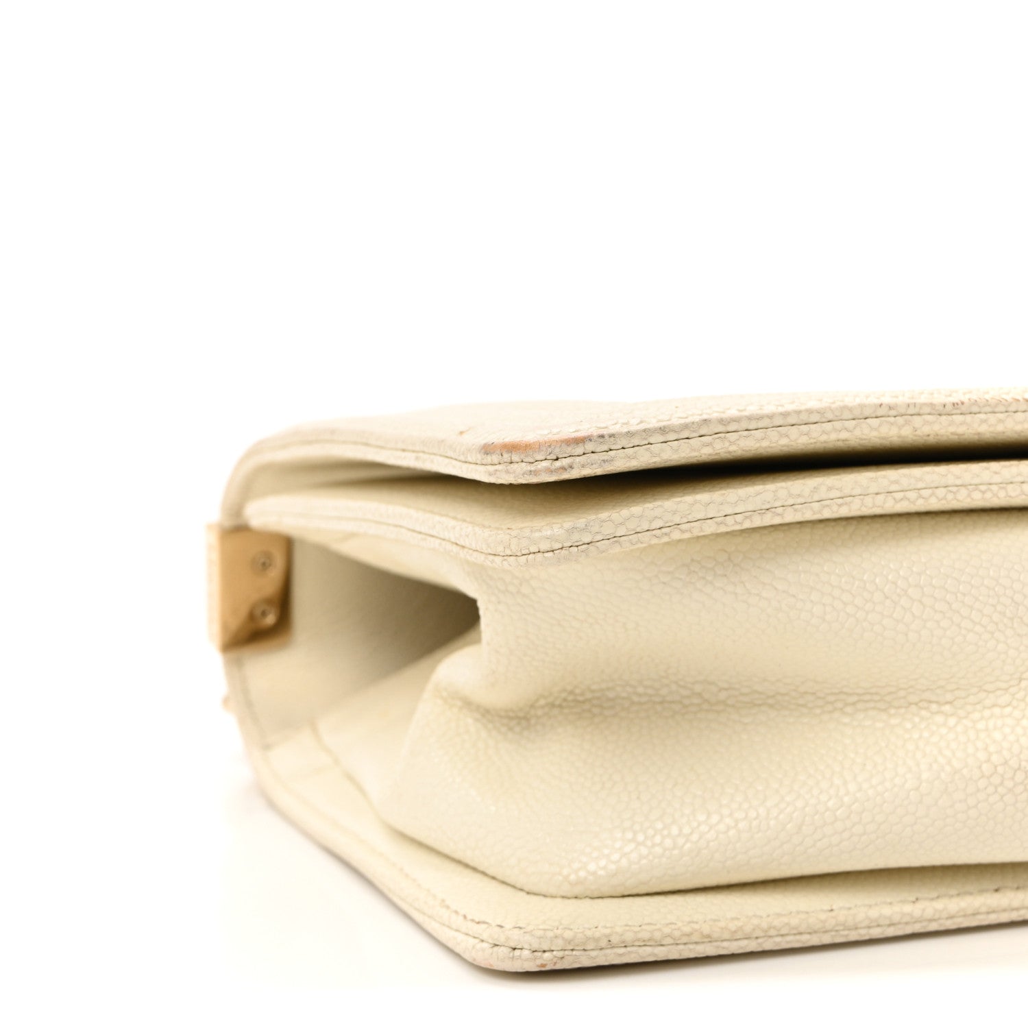 Chanel Caviar Quilted Medium Boy Flap White 9 of 10