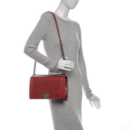 Chanel Caviar Quilted New Medium Boy Flap Dark Red 2 of 7