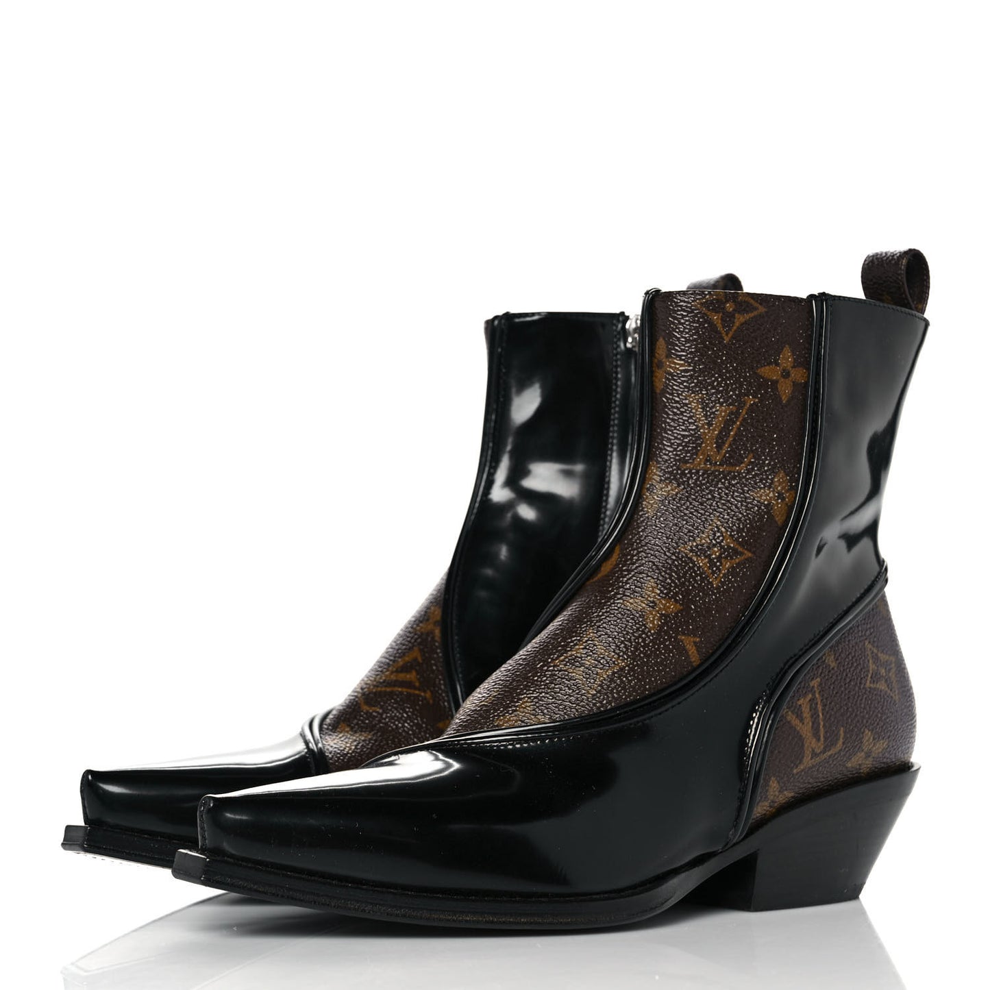Patent Monogram Matador Ankle Boots 36 Black