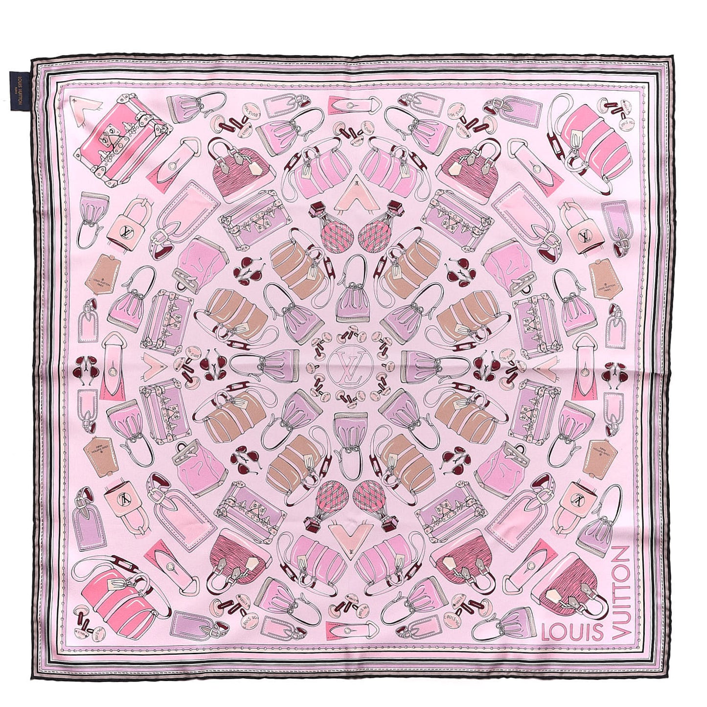 Silk Essentials LV Square Scarf Rose