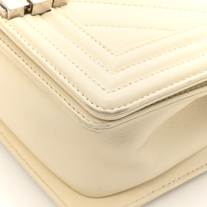 Chanel Calfskin Chevron Quilted Small Boy Flap White 14 of 16