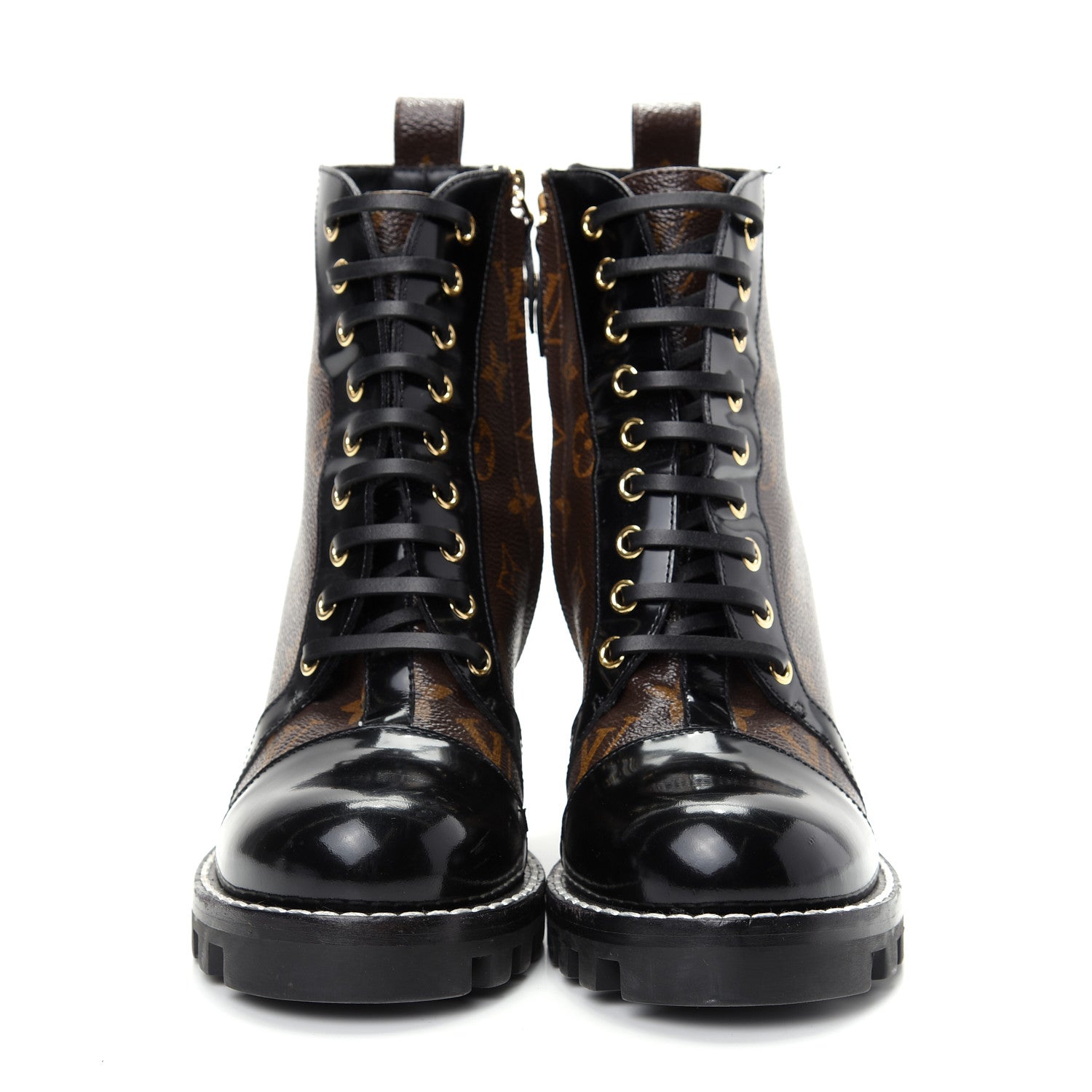 Louis Vuitton Patent Calfskin Monogram Star Trail Ankle Boots 38 Black 2 of 10