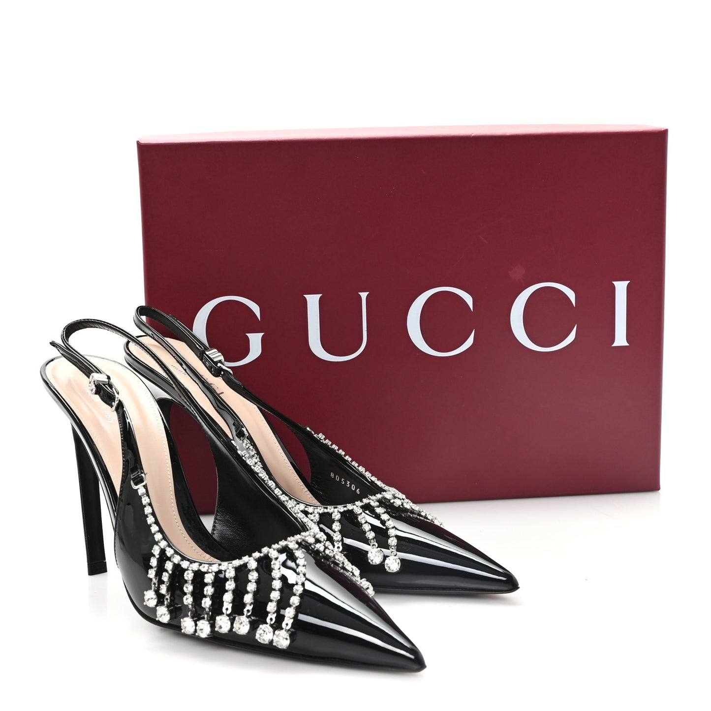 Vernice Crystal Embellished Guinevere Slingback Pumps 39.5 Black