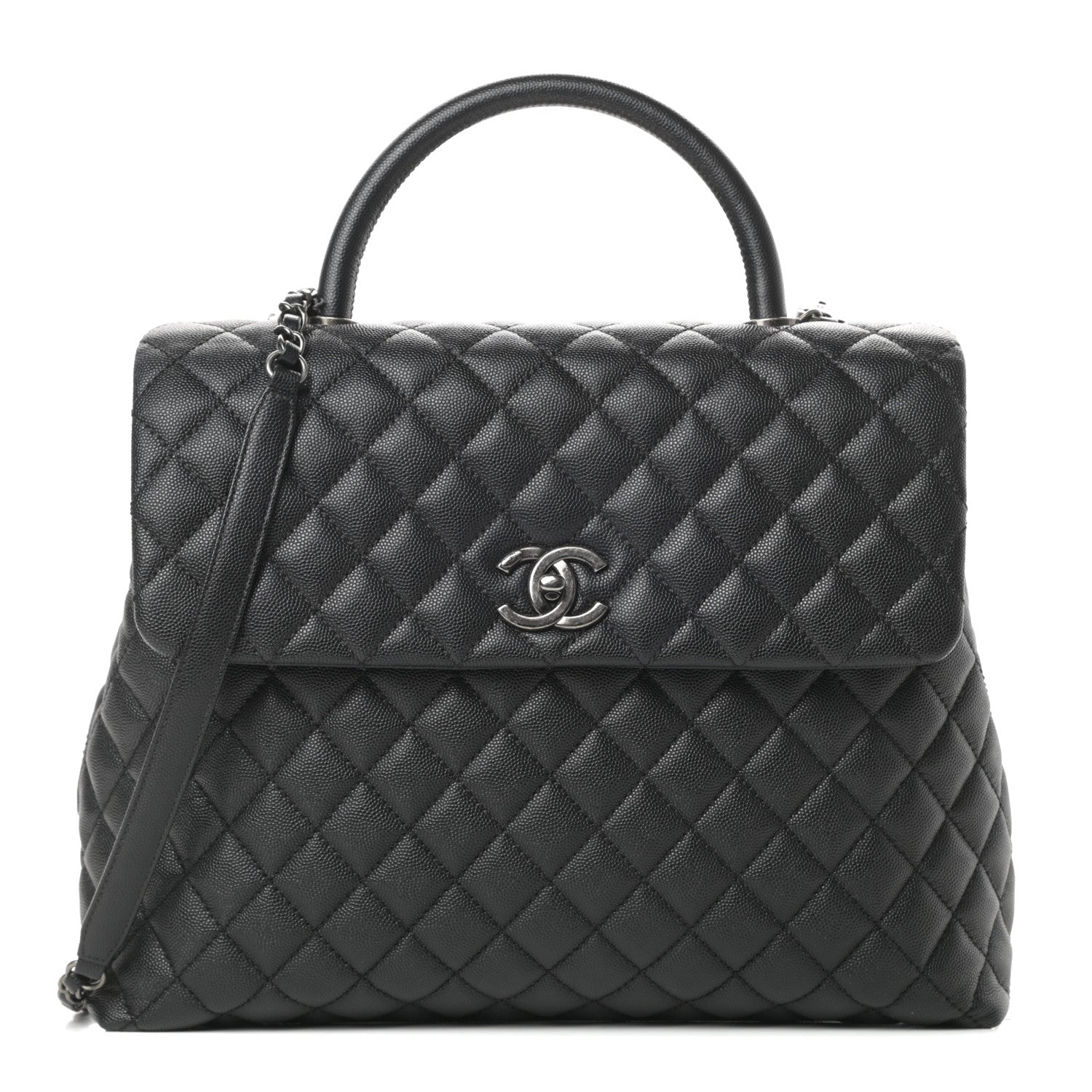 Chanel Caviar Quilted Large Coco Handle Flap Black 1 of 11