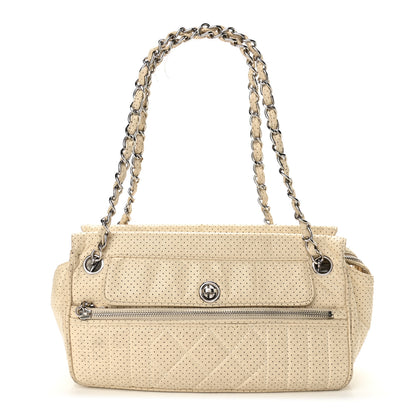 Chanel Calfskin Perforated 50's Satchel Beige 1 of 9