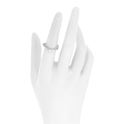 Cartier 18K White Gold Diamond Ballerine Curved Wedding Band Ring 53 6.25 2 of 4