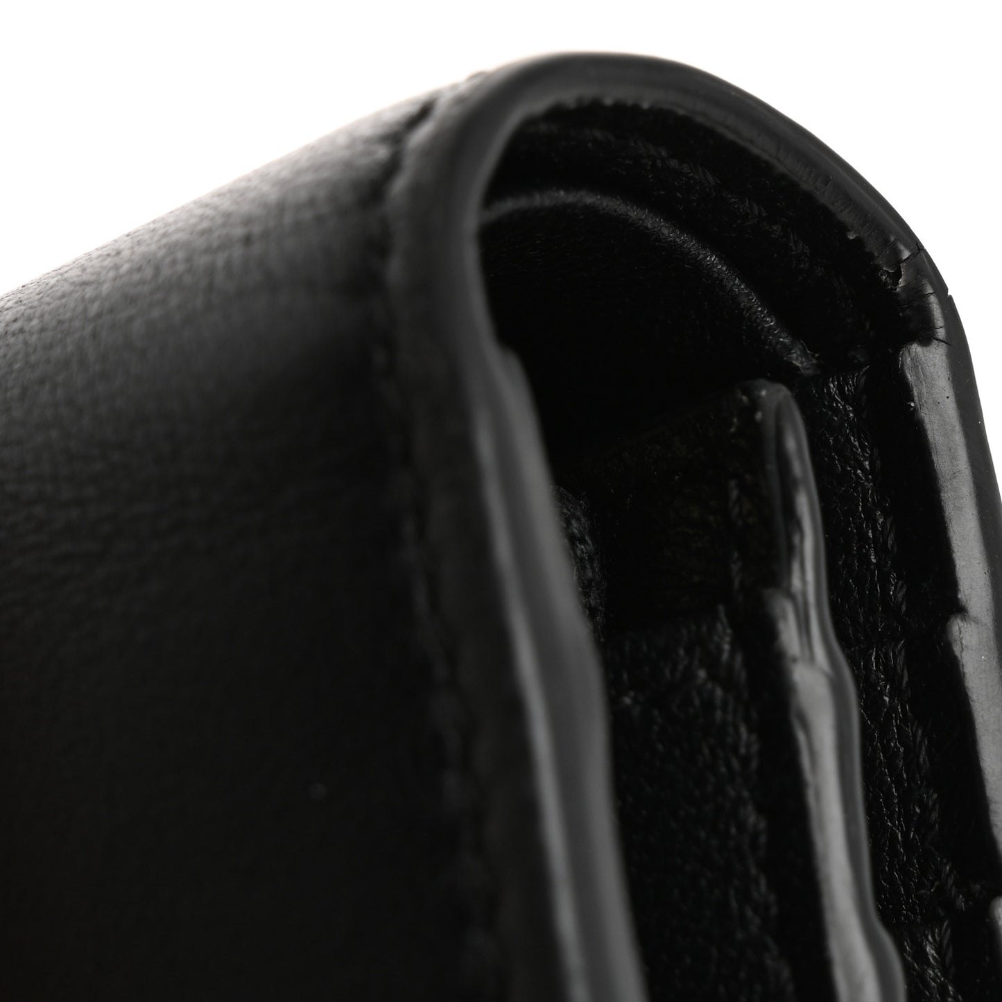 Calfskin Small VLogo Bi-Fold Wallet Black